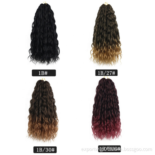 18 Inch Ocean deep water Wave Braiding bundle Hair Crochet Braids Hair water wave crochet in Synthetic Hair Extension